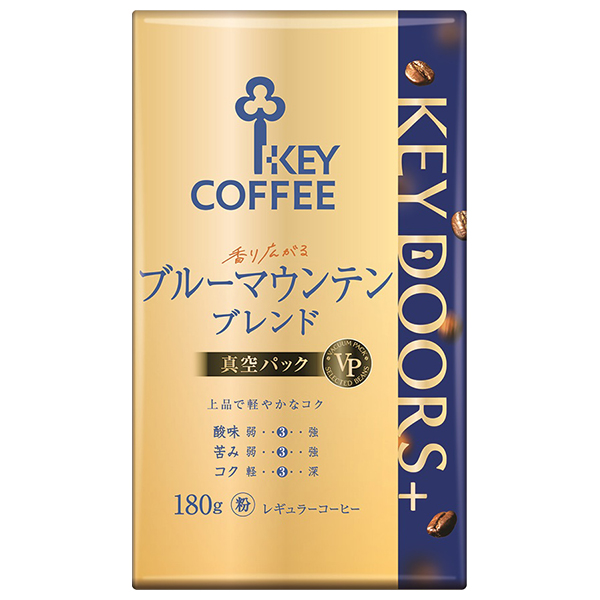 キーコーヒー VP(真空パック) KEY DOORS+ 香り広がるブルーマウンテンブレンド(粉) 180g×6個入|レギュラーコーヒー 珈琲 粉 真空パック ブルマン