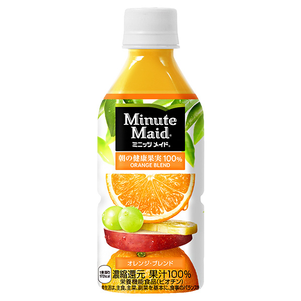 コカコーラ ミニッツメイド 朝の健康果実100% オレンジブレンド 350mlペットボトル×24本入 メーカー直送|全国オレンジジュース オレンジ 果汁 100%ジュース