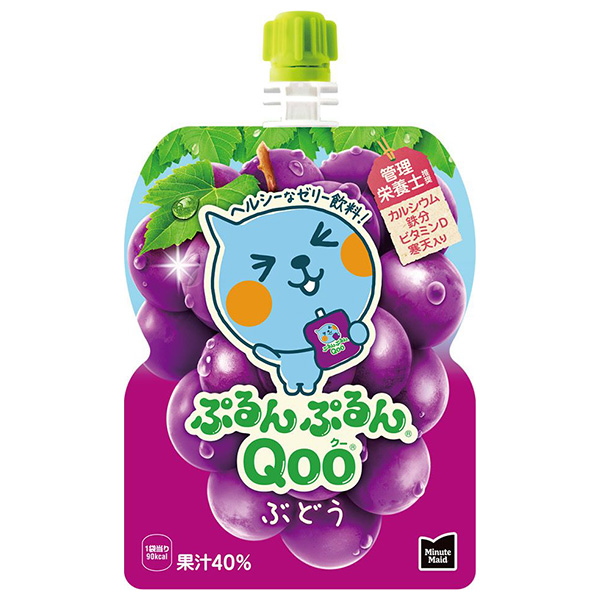 コカコーラ ミニッツメイド ぷるんぷるんQoo(クー) ぶどう 125gパウチ×30本入 メーカー直送|全国ゼリー飲料 ゼリー ゼリードリンク 葡萄 ぶどう