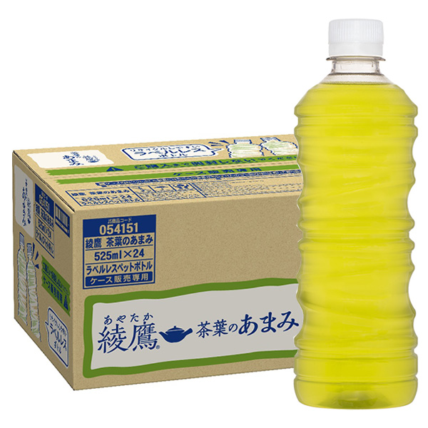コカコーラ 綾鷹 茶葉のあまみ ラベルレス 525mlペットボトル×24本入 メーカー直送|全国茶 eco 緑茶 あやたか お茶