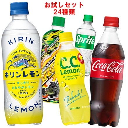 【福袋】 色々な炭酸飲料飲んでみませんか?セット24種類 コカコーラ スプライト ペプシ ライフガードなど 410ml~600mlペットボトル×24本入|コーラ キリン サントリー ポッカサッポロ 不二家 500ml レモン 炭酸水 ペプシ ゼロ ジンジャーエール