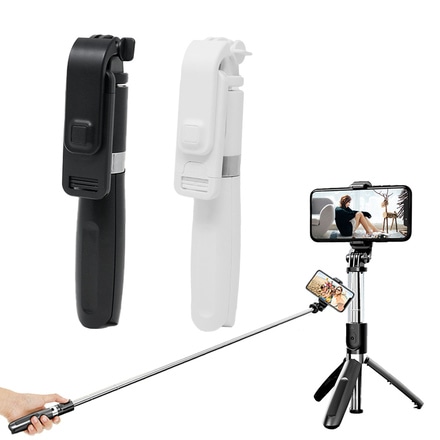 mitas 自撮り棒 セルカ棒 リモコン シャッター 付き 三脚 TN-SSL02-BK ブラック