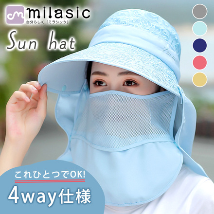 MILASIC 日除け帽子 ライトブルー TN-ANHT-LBU