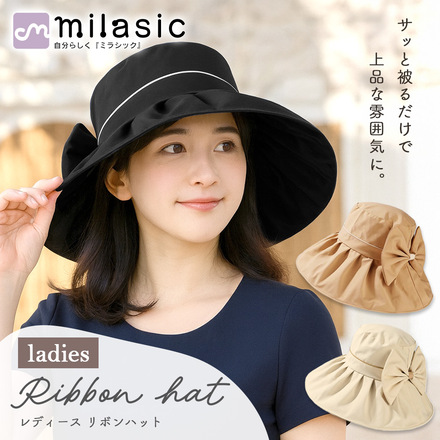MILASIC レディース リボンハット ブラック TN-RBHT-BK