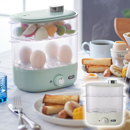 Toffy コンパクトフードスチーマー アッシュホワイト K-FS1-AW