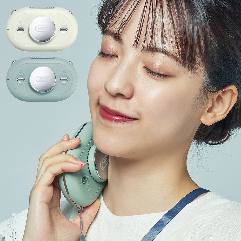 Toffy ひんやりハンズフリーファン ペールアクア FN16-PA