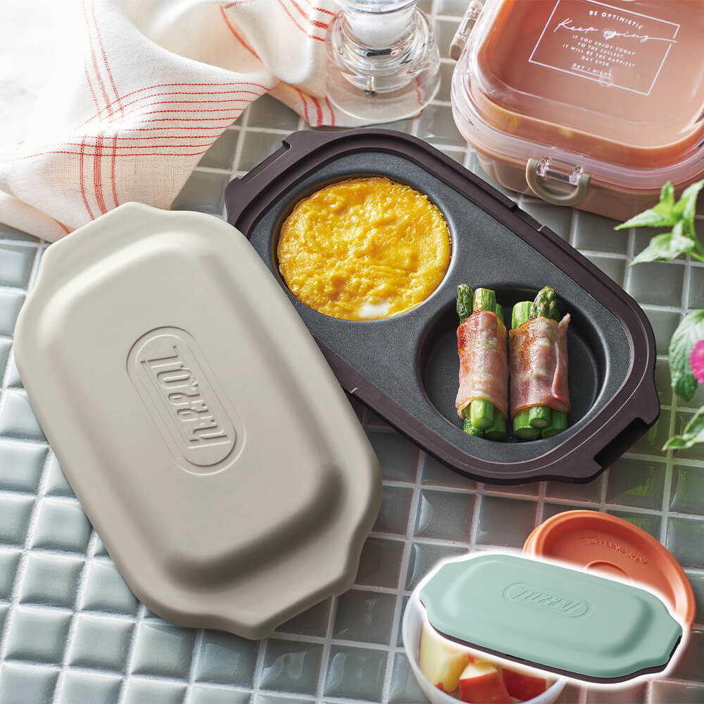 Toffy 電子レンジ用ダブルグリルプレート K-MW5-PA ペールアクア