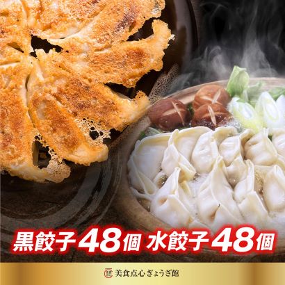 黒餃子 48個 水餃子 48個 計96個