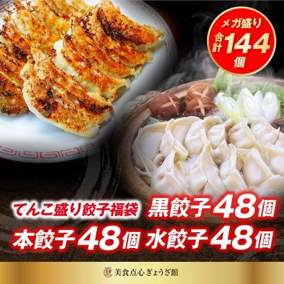 黒餃子48個 本餃子48個 水餃子48個