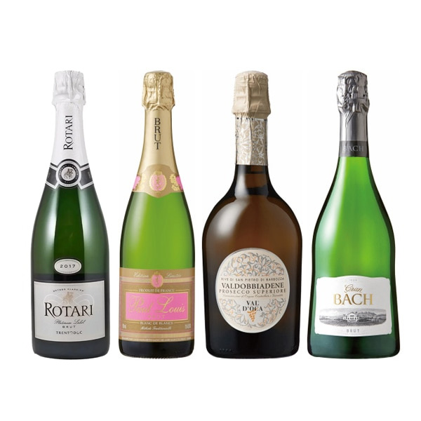 ソムリエお薦め 仏・伊・西！ 欧州３ヶ国の上質スパークリング 4本セット