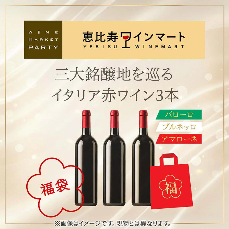 夏の福袋 三大銘醸地を巡るイタリア赤ワイン3本 PARTYセレクション [冷蔵便]