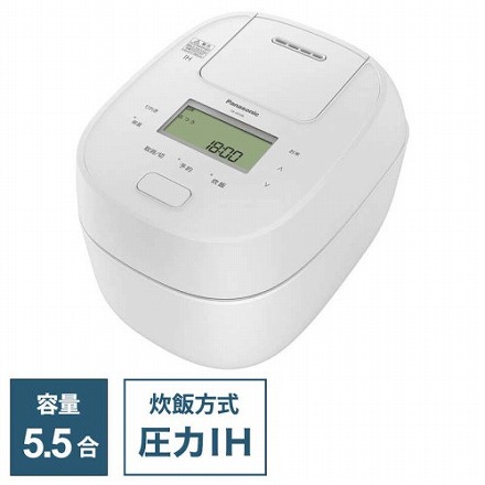 Panasonic パナソニック 炊飯器 5.5合 おどり炊き 可変圧力IH ホワイト SR-M10B-W