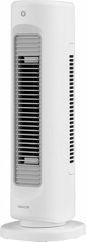 山善 縦型 HOTアンドCOOL 温風 送風 スリム 人感センサー 1000W 首振り 切タイマー 転倒OFFスイッチ ホワイト YA-ZT1000 W