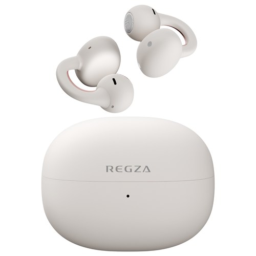 REGZA レグザ ワイヤレスイヤホン RB-A1S 耳を塞がない オープンエアー型 ながら聴き マルチポイント接続 Bluetooth5.4 最大34時間再生 IP54 防塵防水 軽量5.6g 通話対応 専用アプリ対応 高音質 低音 アイボリー