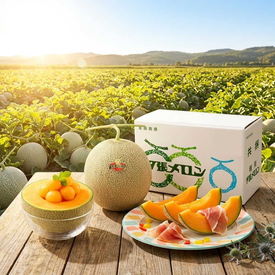 【出荷時期7/1～8月上旬まで(受付7/31終了)】北海道産 夕張メロン＆生ハムセット　0000-020092