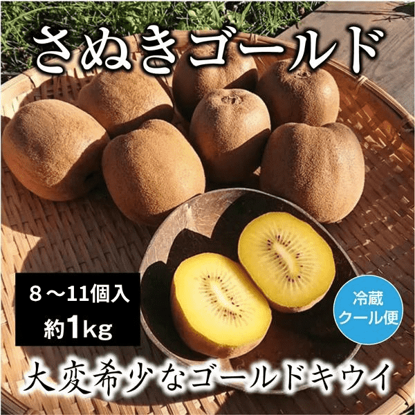 【出荷時期10月中旬～(受付11月中旬終了)】【約1kg】香川県産 秀品 さぬきゴールド キウイ (8-11個入)【A】冷蔵