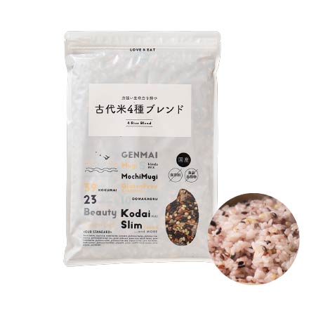 雑穀米本舗 国産 古代米4種ブレンド 1.6kg(400g×4袋)[赤米/黒米/緑米/発芽玄米]