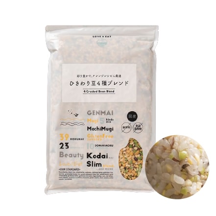 雑穀米本舗 国産 ひきわり豆4種ブレンド 400g [大豆/黒大豆/青大豆/小豆]