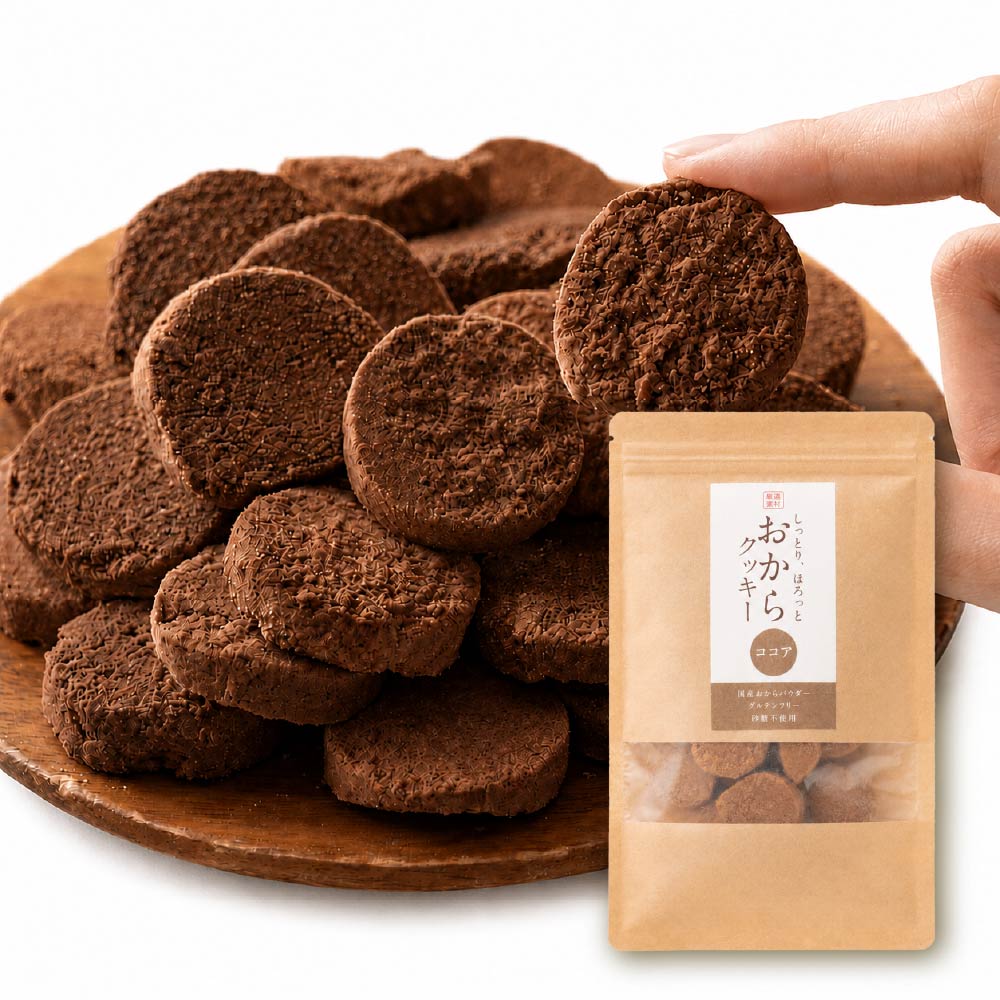 しっとりふわふわおからクッキー(ココア) 【100g×1袋】※割れ欠けあり