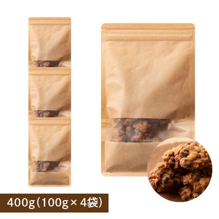 オートミールクッキー(チョコチップ) 【400g(100g×4袋)】※割れ欠けあり