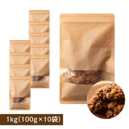オートミールクッキー(チョコチップ) 【1kg(100g×10袋)】※割れ欠けあり