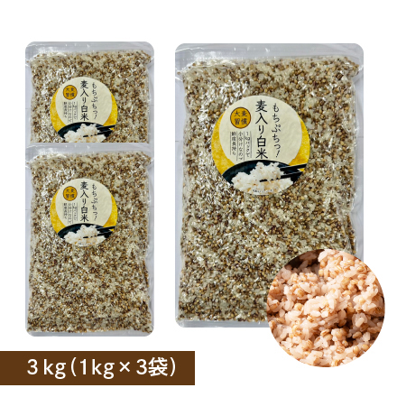 雑穀米本舗 国産 家計お助け米 もち麦ミックス 3kg(1kg×3袋)