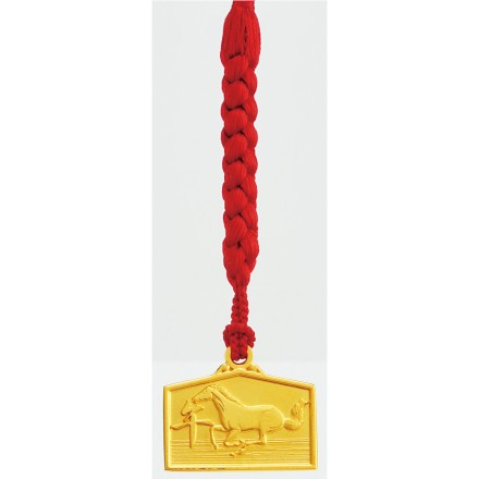 18金　干支絵馬根付　午　K18