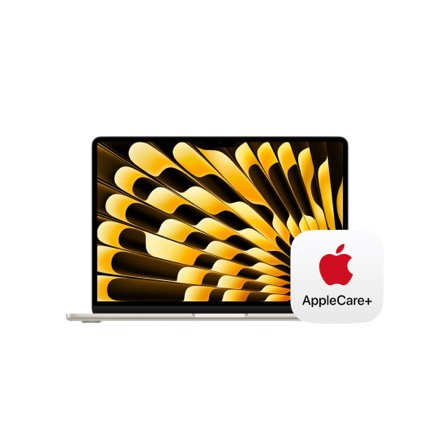 Apple MacBook Air 13インチ: 10コアCPUと10コアGPUを搭載したApple M4チップ, 24GB, 512GB SSD - スターライト with AppleCare+