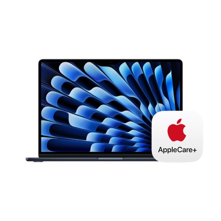 Apple MacBook Air 15インチ: 10コアCPUと10コアGPUを搭載したApple M4チップ, 24GB, 512GB SSD - ミッドナイト with AppleCare+