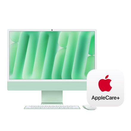 Apple 24インチiMac Retina 4.5Kディスプレイモデル: 10コアCPUと10コアGPUを搭載したApple M4チップ, 24GB, 512GB SSD - グリーン with AppleCare+
