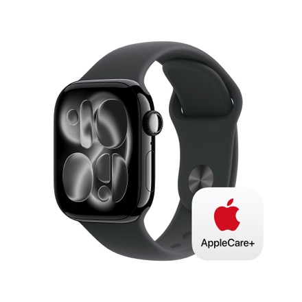 Apple Watch Series 11（GPS + Cellularモデル）- 42mmジェットブラックアルミニウムケースとブラックスポーツバンド - M/L with AppleCare+