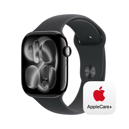 Apple Watch Series 11（GPS + Cellularモデル）- 46mmジェットブラックアルミニウムケースとブラックスポーツバンド - S/M with AppleCare+