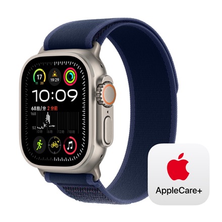 Apple Watch Ultra 2（GPS + Cellularモデル）- 49mmナチュラルチタニウムケースとブルートレイルループ - M/L with AppleCare+