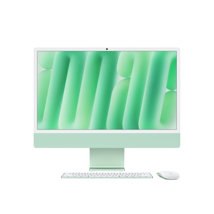 Apple 24インチiMac Retina 4.5Kディスプレイモデル: 10コアCPUと10コアGPUを搭載したApple M4チップ, 24GB, 512GB SSD - グリーン