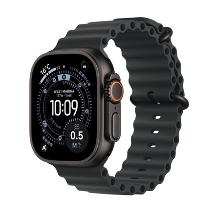 Apple Watch Ultra 3（GPS + Cellularモデル）- 49mmブラックチタニウムケースとブラックオーシャンバンド