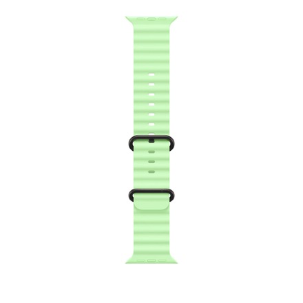 Apple 49mmケース用ネオングリーンオーシャンバンド - ブラックチタニウムの仕上げ