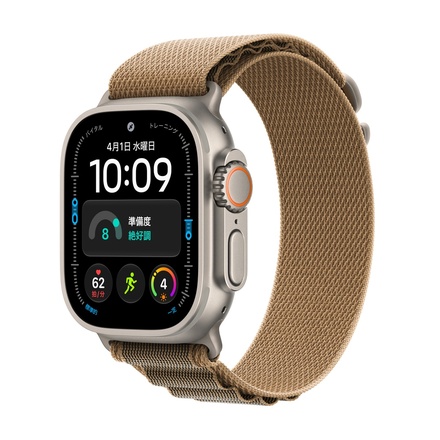 Apple Apple Watch Ultra 4（GPS + Cellularモデル）- 49mmナチュラルチタニウムケースとデザートアルパインループ - S