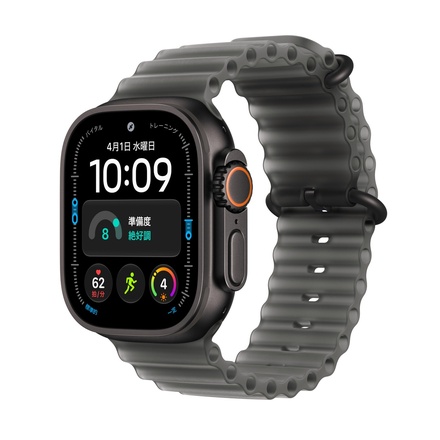 Apple Apple Watch Ultra 4（GPS + Cellularモデル）- 49mmブラックチタニウムケースとトランスルーセントブラックオーシャンバンド