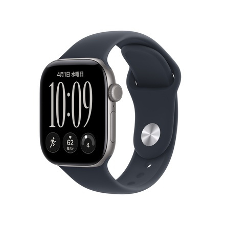 Apple Apple Watch Series 12（GPSモデル）- 42mmスペースグレイアルミニウムケースとネイビーブルースポーツバンド - S/M