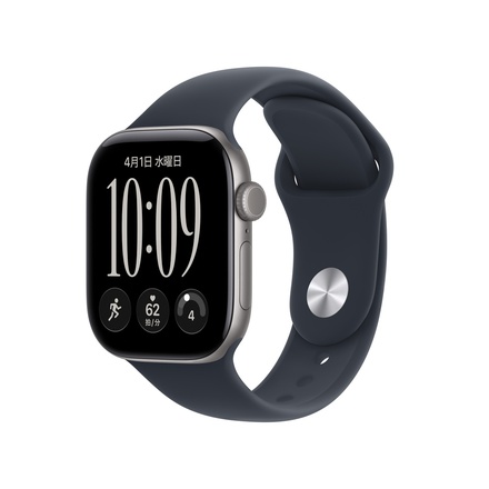 Apple Apple Watch Series 12（GPS + Cellularモデル）- 42mmスペースグレイアルミニウムケースとネイビーブルースポーツバンド - S/M