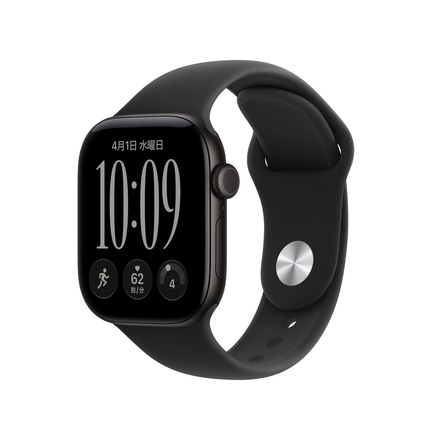 Apple Apple Watch Series 12（GPS + Cellularモデル）- 42mmブラックアルミニウムケースとブラックスポーツバンド - S/M
