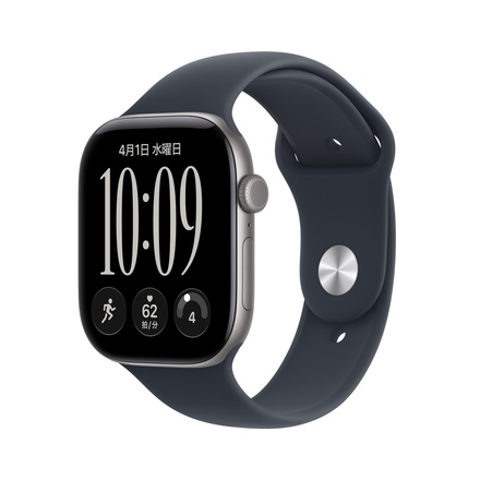 Apple Apple Watch Series 12（GPS + Cellularモデル）- 46mmスペースグレイアルミニウムケースとネイビーブルースポーツバンド - S/M