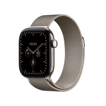 Apple Apple Watch Series 12（GPS + Cellularモデル）- 42mmナチュラルチタニウムケースとナチュラルミラネーゼループ