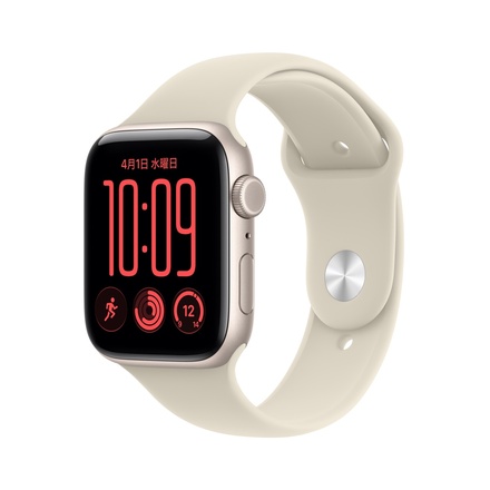 Apple Apple Watch SE 3（GPS + Cellularモデル）- 44mmスターライトアルミニウムケースとサンドスポーツバンド - S/M