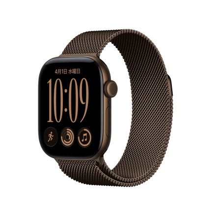 Apple Apple Watch Series 12（GPSモデル）- 42mmダークブロンズアルミニウムケースとダークブロンズミラネーゼループ