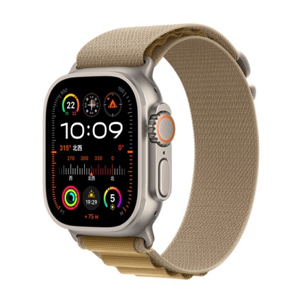 Apple Watch Ultra 2（GPS + Cellularモデル）- 49mmナチュラルチタニウムケースとタンアルパインループ - S
