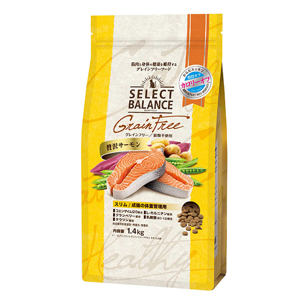 セレクトバランス グレインフリー スリム / 成猫の体重管理用 贅沢サーモン 1.4kg