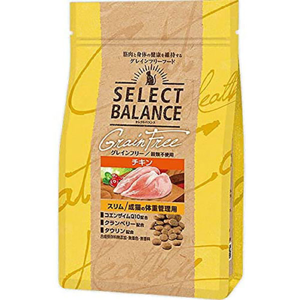 セレクトバランス グレインフリー キャット スリム チキン 成猫の体重管理用 1.6kg