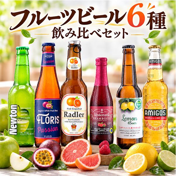 輸入ビール 瓶ビール beer 世界のフルーツビール 6本飲み比べセット『FSH』