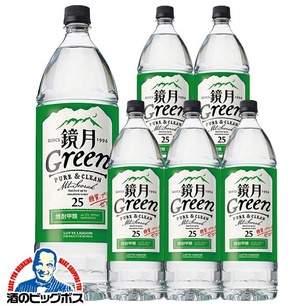 1.8Lペット 韓国焼酎 甲類 サントリー 鏡月グリーン 25度 1800ml×1ケース/6本(006)『FSH』